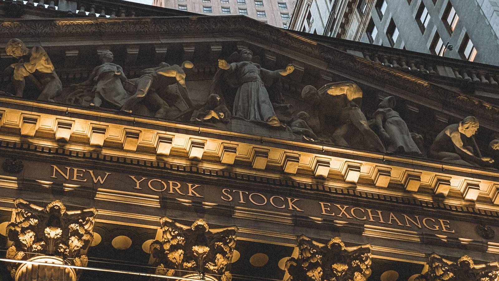 The columned facade of the New York Stock Exchange